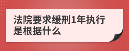 法院要求缓刑1年执行是根据什么