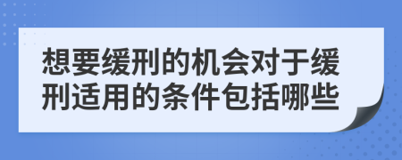 想要缓刑的机会对于缓刑适用的条件包括哪些