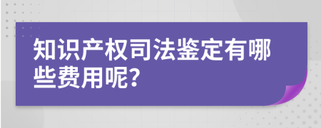 知识产权司法鉴定有哪些费用呢？