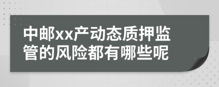 中邮xx产动态质押监管的风险都有哪些呢