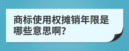 商标使用权摊销年限是哪些意思啊？