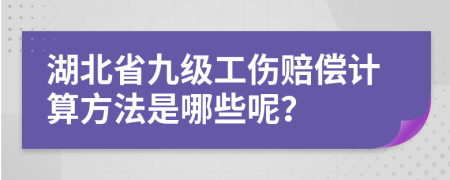 湖北省九级工伤赔偿计算方法是哪些呢？