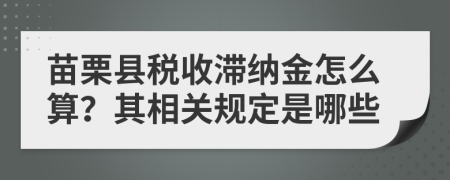 苗栗县税收滞纳金怎么算？其相关规定是哪些