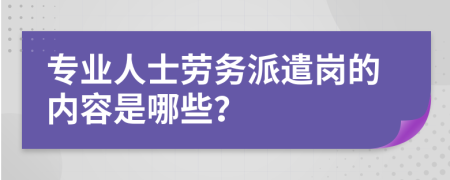 专业人士劳务派遣岗的内容是哪些？