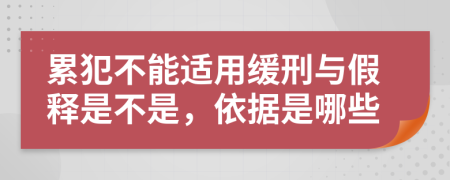 累犯不能适用缓刑与假释是不是，依据是哪些