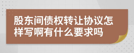 股东间债权转让协议怎样写啊有什么要求吗