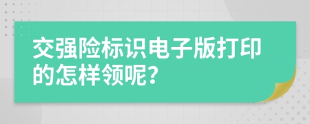 交强险标识电子版打印的怎样领呢？