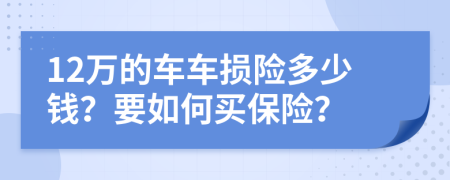 12万的车车损险多少钱？要如何买保险？