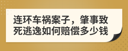 连环车祸案子，肇事致死逃逸如何赔偿多少钱