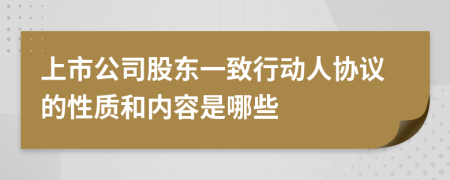 上市公司股东一致行动人协议的性质和内容是哪些