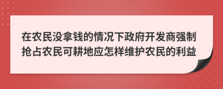 在农民没拿钱的情况下政府开发商强制抢占农民可耕地应怎样维护农民的利益