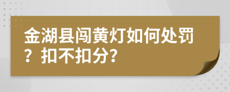 金湖县闯黄灯如何处罚？扣不扣分？