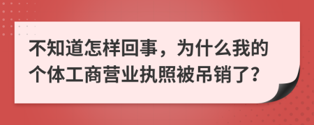 不知道怎样回事，为什么我的个体工商营业执照被吊销了？