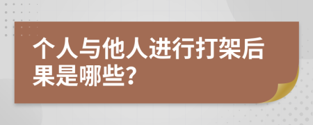 个人与他人进行打架后果是哪些？