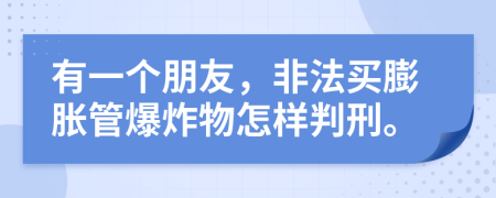 有一个朋友，非法买膨胀管爆炸物怎样判刑。