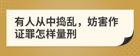 有人从中捣乱，妨害作证罪怎样量刑