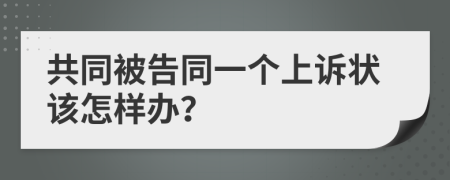 共同被告同一个上诉状该怎样办？