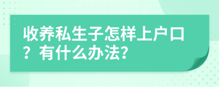 收养私生子怎样上户口？有什么办法？