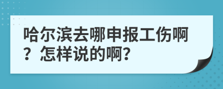 哈尔滨去哪申报工伤啊？怎样说的啊？