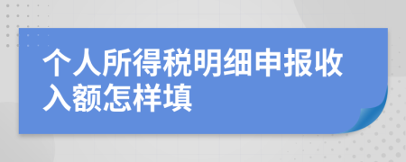 个人所得税明细申报收入额怎样填