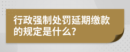 行政强制处罚延期缴款的规定是什么？