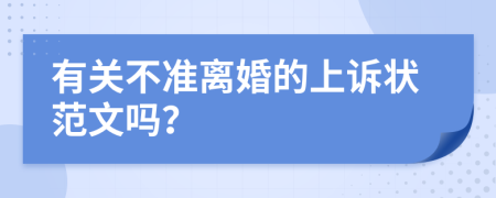 有关不准离婚的上诉状范文吗？