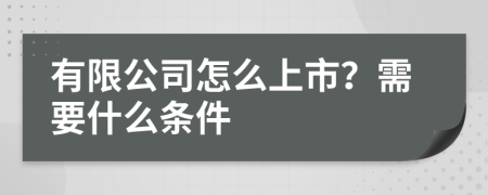 有限公司怎么上市？需要什么条件