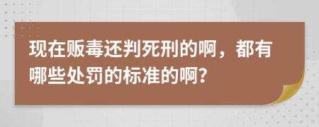 现在贩毒还判死刑的啊，都有哪些处罚的标准的啊？