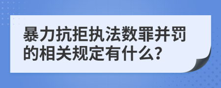 暴力抗拒执法数罪并罚的相关规定有什么？