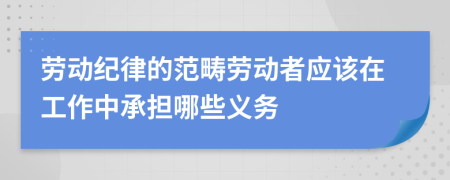 劳动纪律的范畴劳动者应该在工作中承担哪些义务