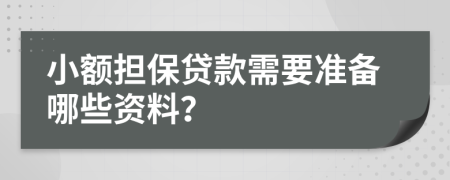 小额担保贷款需要准备哪些资料？