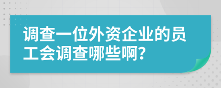 调查一位外资企业的员工会调查哪些啊？