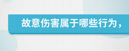 故意伤害属于哪些行为，