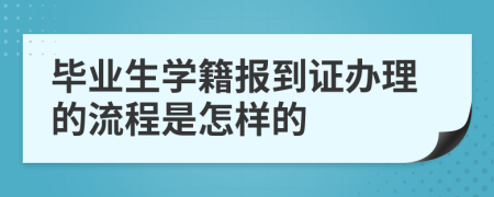 毕业生学籍报到证办理的流程是怎样的