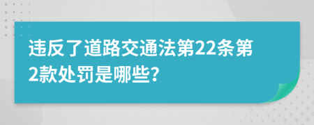 违反了道路交通法第22条第2款处罚是哪些？