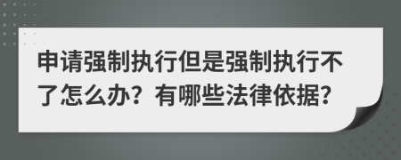 申请强制执行但是强制执行不了怎么办？有哪些法律依据？