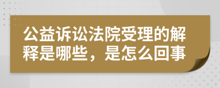 公益诉讼法院受理的解释是哪些，是怎么回事