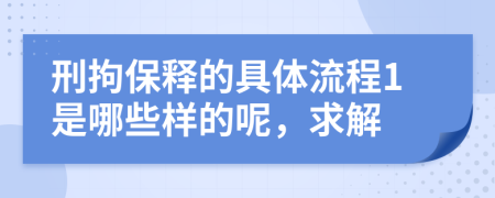 刑拘保释的具体流程1是哪些样的呢，求解