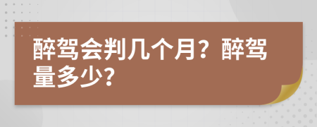 醉驾会判几个月？醉驾量多少？