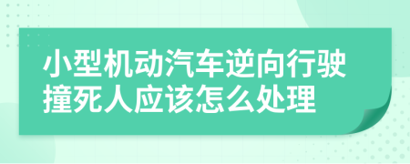 小型机动汽车逆向行驶撞死人应该怎么处理