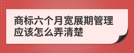 商标六个月宽展期管理应该怎么弄清楚