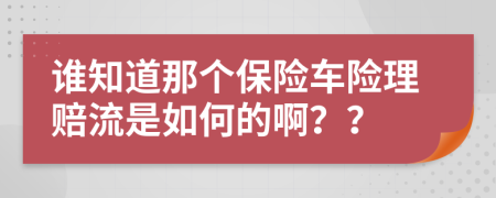 谁知道那个保险车险理赔流是如何的啊？？