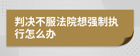 判决不服法院想强制执行怎么办