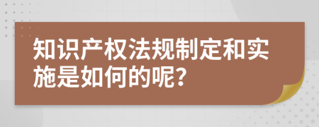 知识产权法规制定和实施是如何的呢？