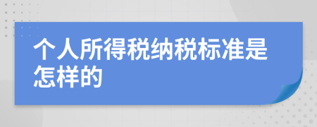 个人所得税纳税标准是怎样的