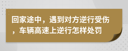 回家途中，遇到对方逆行受伤，车辆高速上逆行怎样处罚