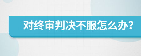 对终审判决不服怎么办？