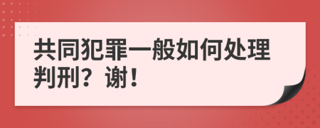 共同犯罪一般如何处理判刑？谢！