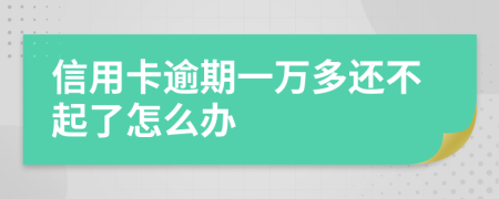 信用卡逾期一万多还不起了怎么办