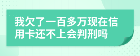 我欠了一百多万现在信用卡还不上会判刑吗